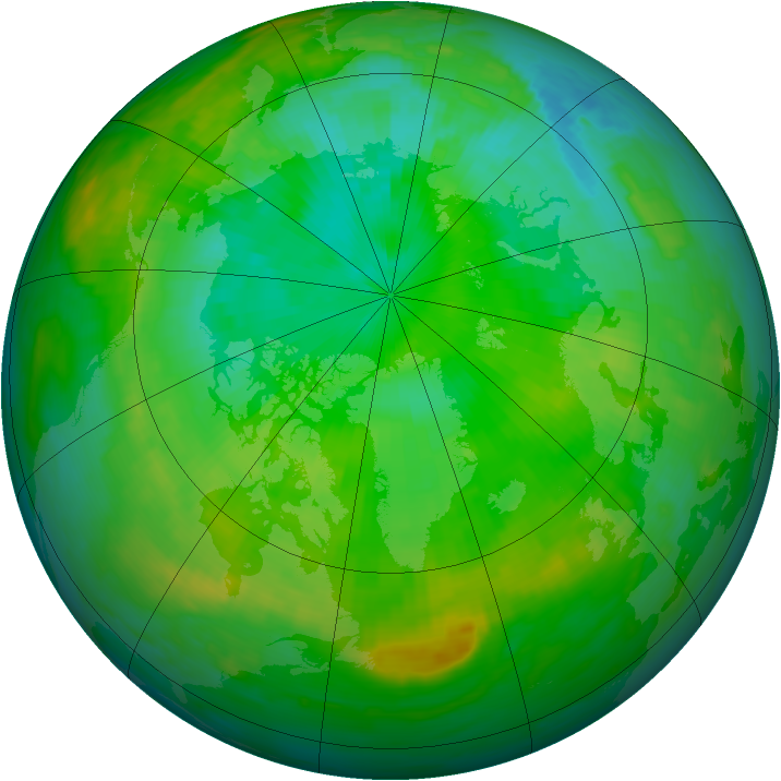 Arctic ozone map for 17 July 1992